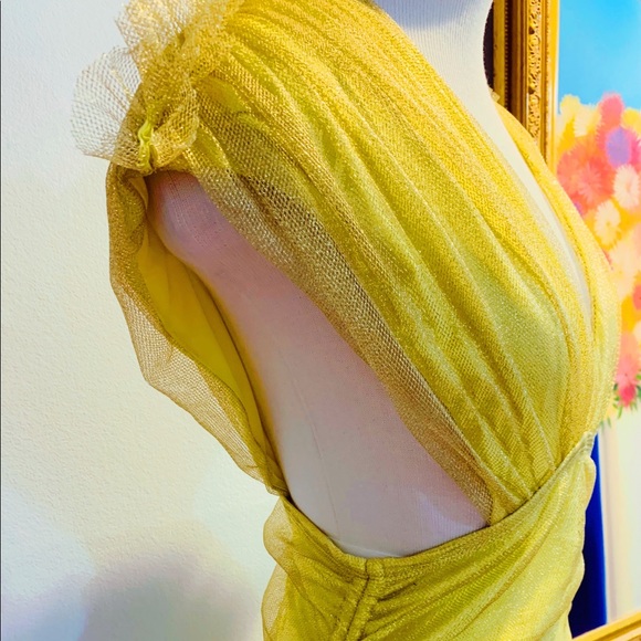 😍😍 Trendy Yellow Body Con Dress - Picture 3 of 3